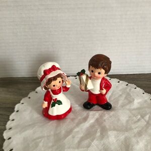 Vtg Inarco Japan Girl and Boy Christmas Figures